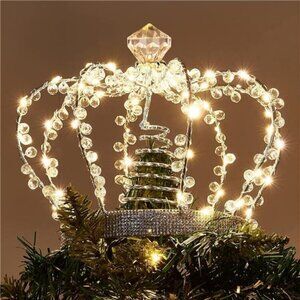 Jeweled Crown Tree Topper 60 Warm White Lights
